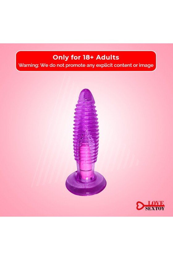 Purple Jelly Anal Vibrating Butt Plug With Suction Cup AD-024