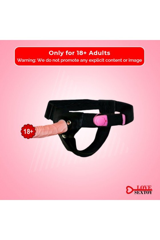 LeLuv 6.5 Male Hollow Vibrating Strap On SO-010