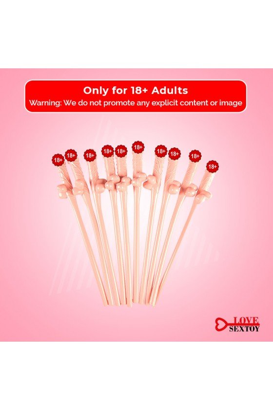 Pack of Ten Willy Straws Blow me KP-001