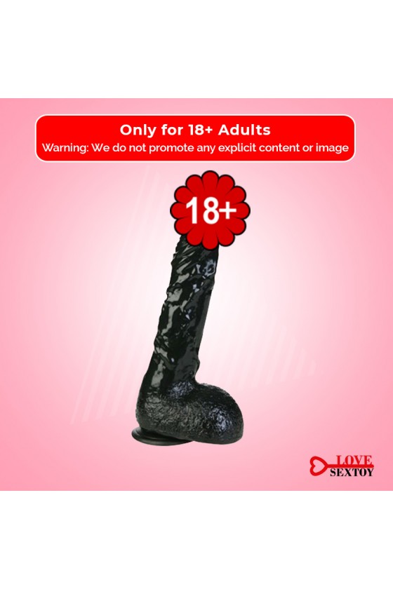 8 inch Black Realistic Non Vibrator With Suction Cup RSNV-018